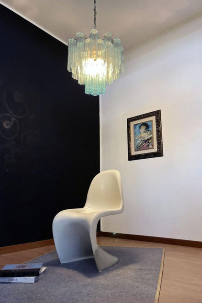 1990s Art blue glass tube chandelier - view 9 | vexalamps