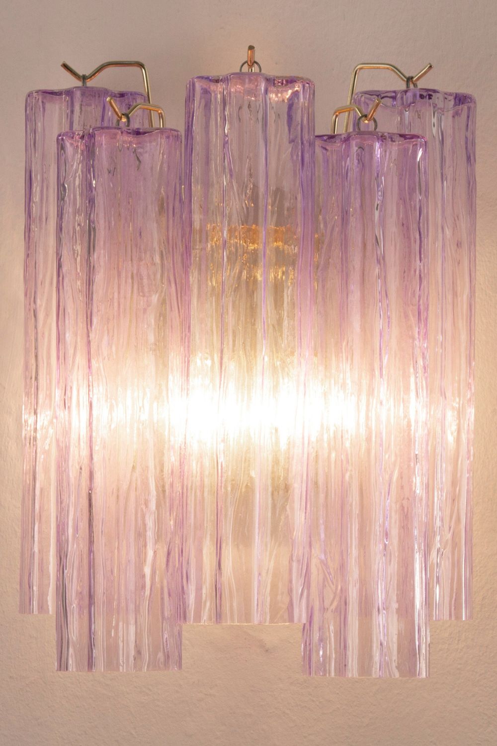 Handcrafted Art Violet Glass Wall Lamp - view 6 | vexalamps