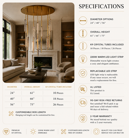 Audocon Crystal Round Chandelier