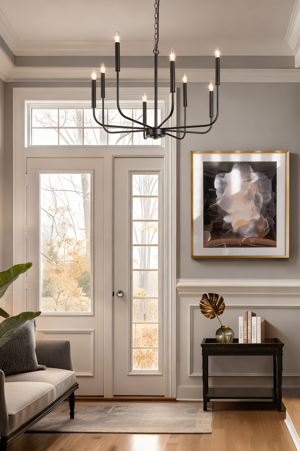 Black Iron Classic Candle Chandelier - view 7 | vexalamps
