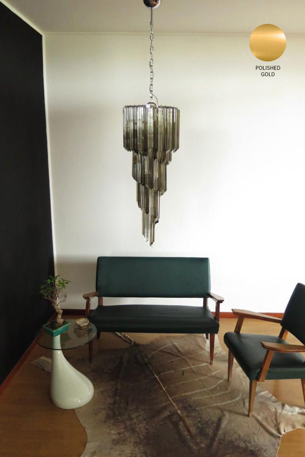 1983 Smoked Glass Prism Chandelier - view 13 | vexalamps