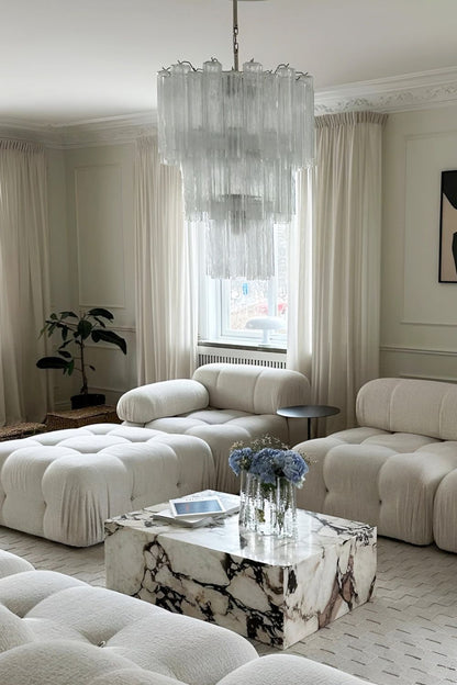 Art Venetian Clear Glass Tube Chandelier - view 5 | vexalamps