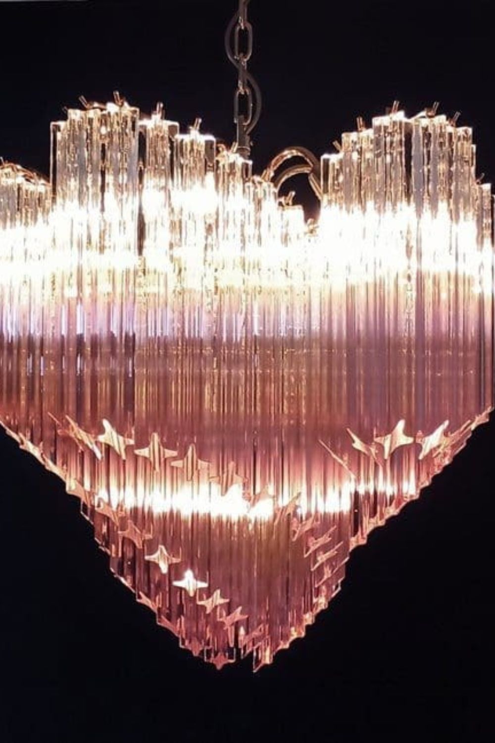 Vintage Pink Art Quadriedri Prism Chandelier - view 8 | vexalamps
