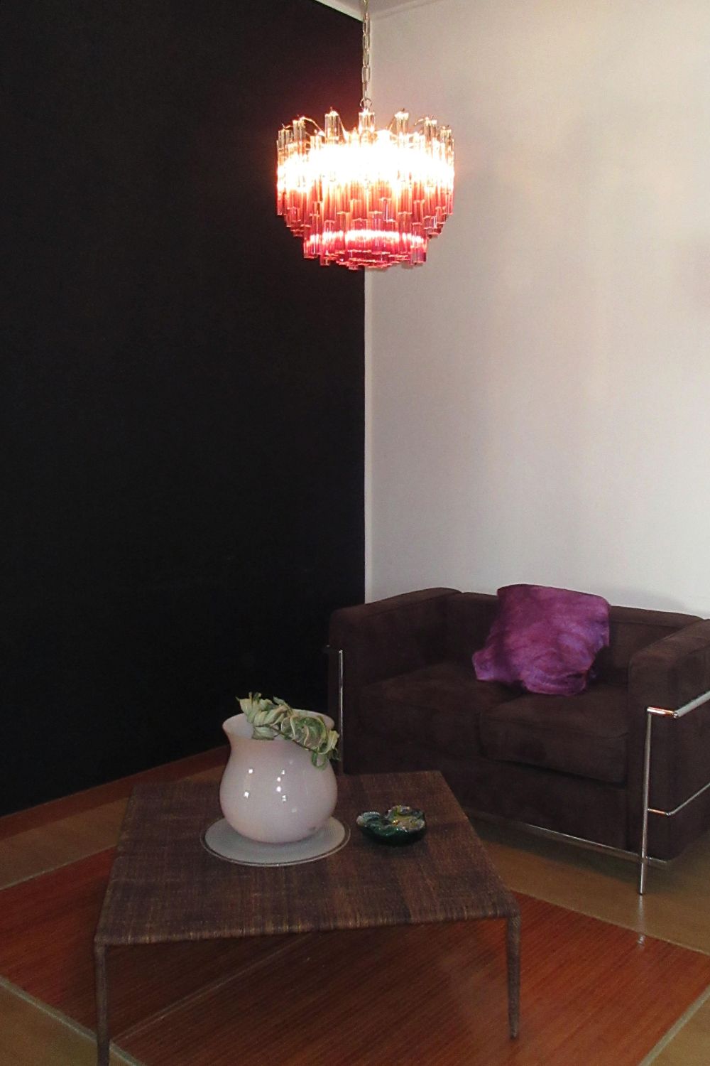Amethyst Art Glass Prism Chandelier - view 2 | vexalamps