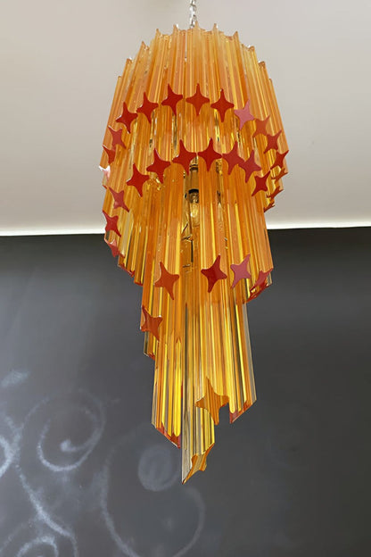 Amber Murano Glass Prism Spiral Chandelier - view 11 | vexalamps