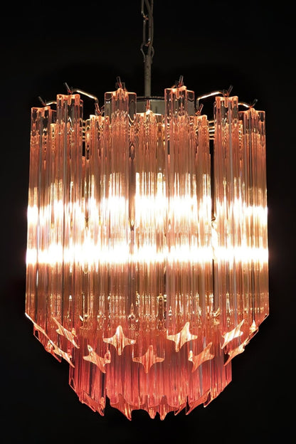 Art Pink Quadriedri Glass Chandelier - view 5 | vexalamps