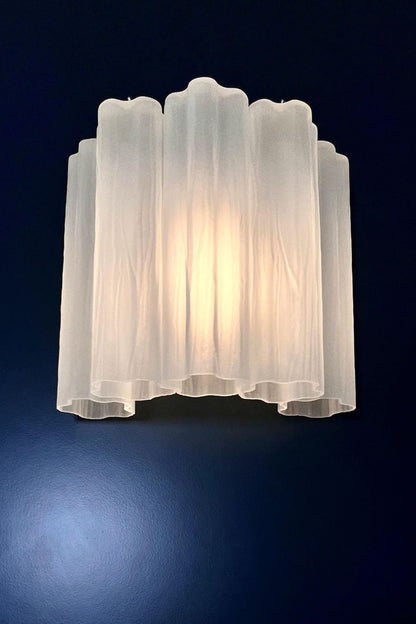 Frosted white Art glass tube wall Lamp - view 3 | vexalamps