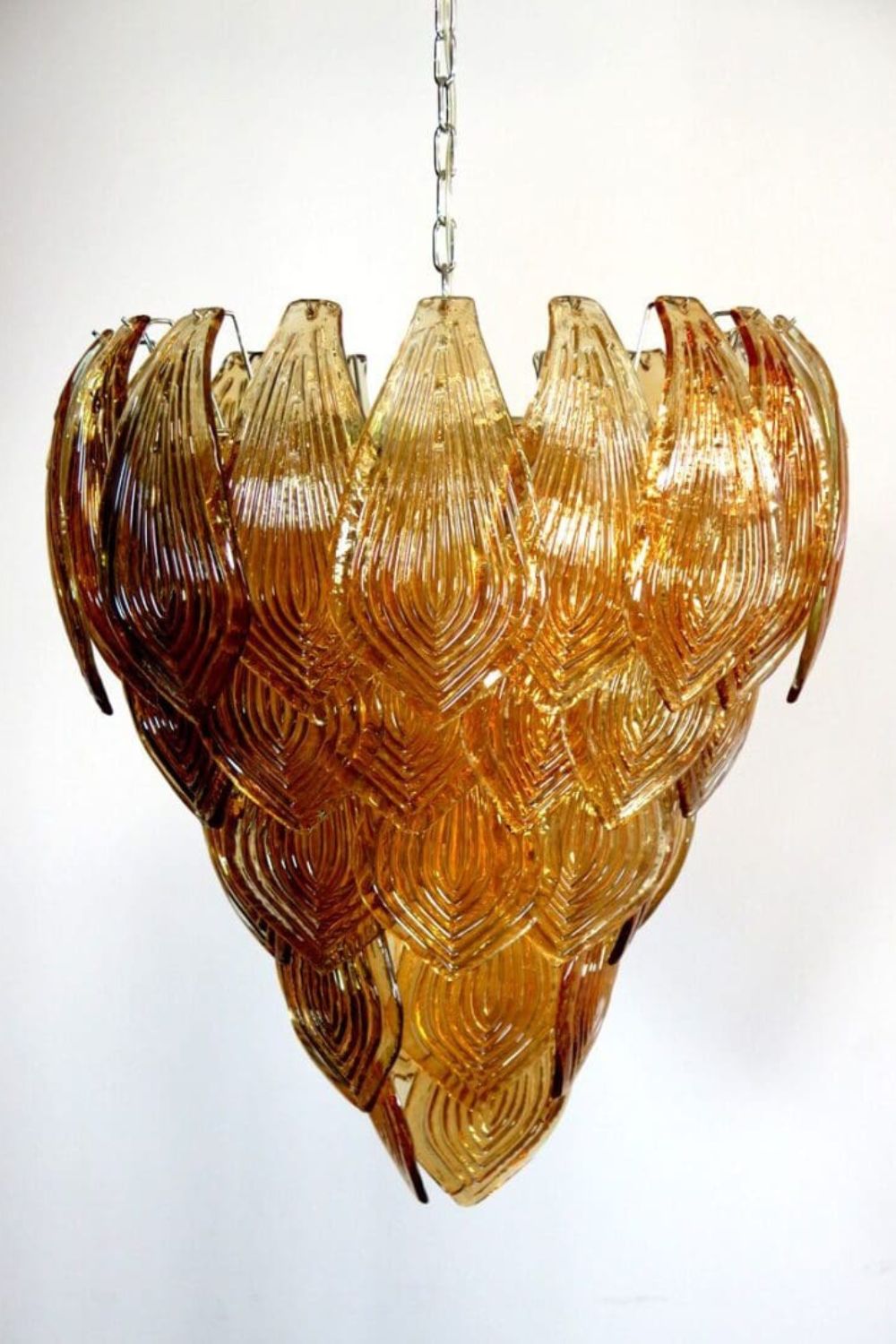 Art Style Amber Felci Glass Chandelier - view 10 | vexalamps