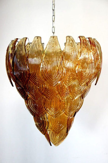Art Style Amber Felci Glass Chandelier - view 10 | vexalamps