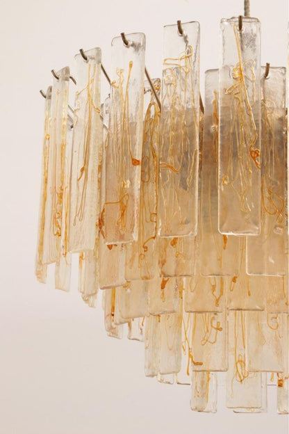 Amber Art Glass Tiered Chandelier - view 9 | vexalamps