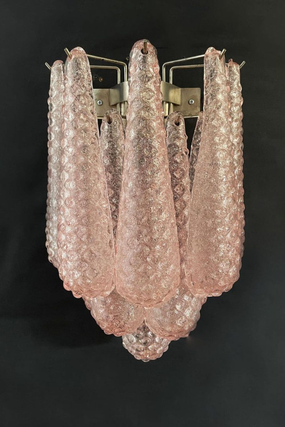 1970s Pink Art Glass Petal Wall Lamp - view 7 | vexalamps