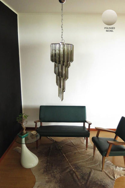 1983 Smoked Glass Prism Chandelier - view 12 | vexalamps