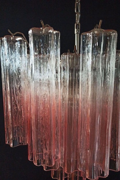 Pink Gradient Art Glass Tube Chandelier - view 12 | vexalamps