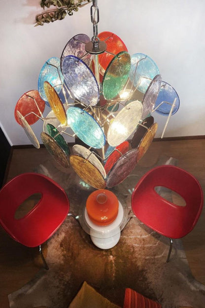 Art Glass Disc Pendant Light - view 11 | vexalamps