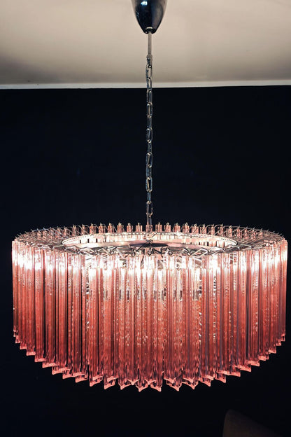 Large pink Art Triedri glass prism chandelier - view 7 | vexalamps