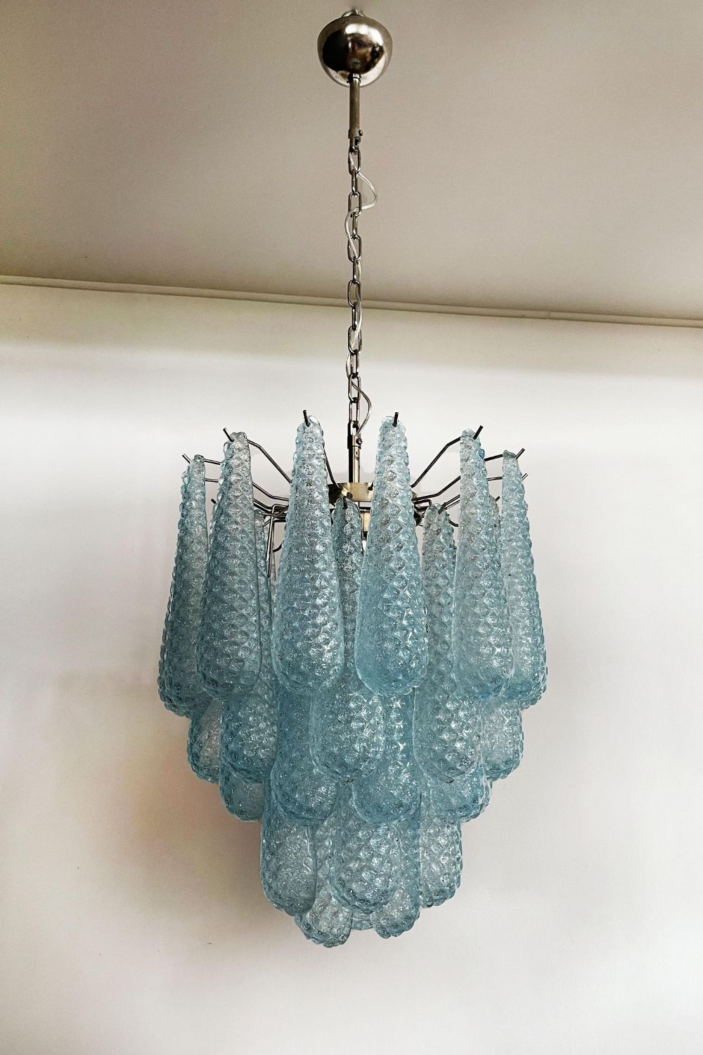 Vintage Italian Blue Art Teardrop Chandelier - view 13 | vexalamps