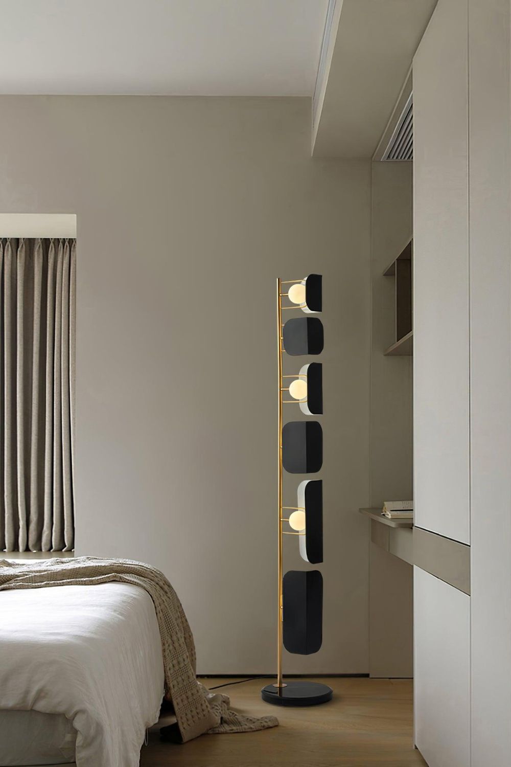 Leagan Stacked Panel Modern Floor Light - view 10 | vexalamps