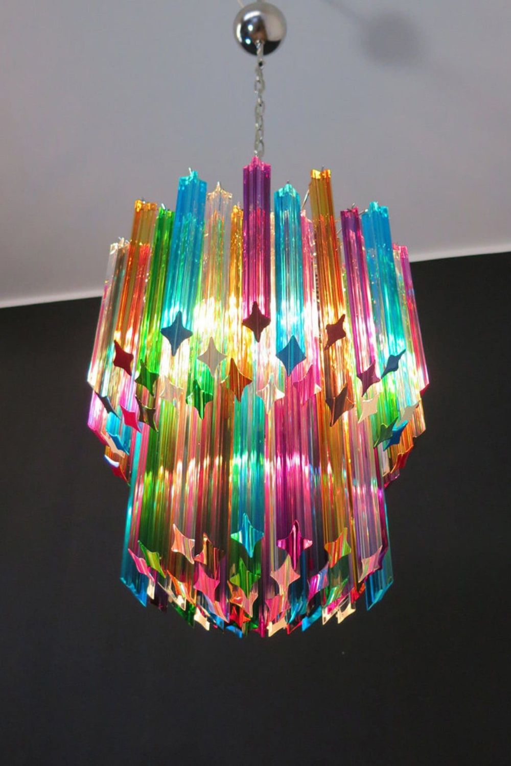 Quadridri Multicolor Prism Chandelier - view 3 | vexalamps