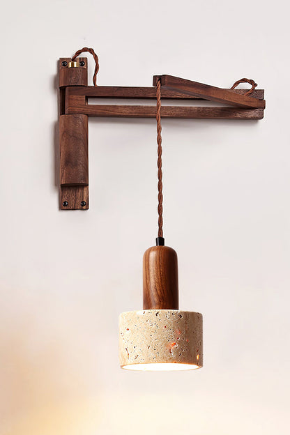 Adjustable Travertine Dome Wall Sconce - view 12 | vexalamps