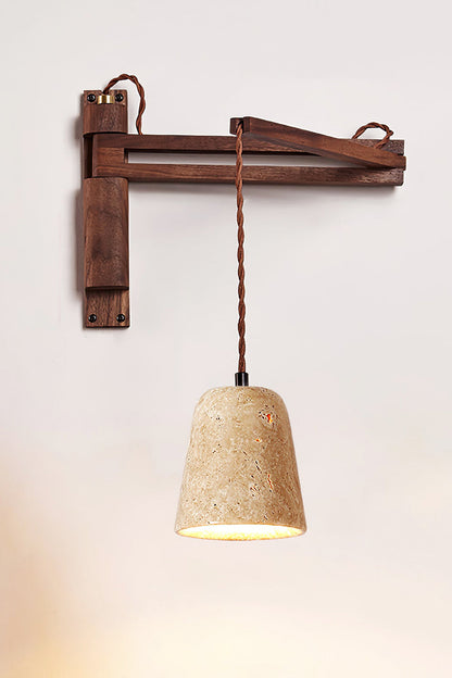 Adjustable Travertine Dome Wall Sconce - view 13 | vexalamps