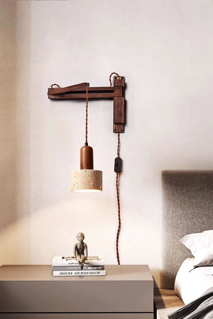 Adjustable Travertine Dome Wall Sconce - view 2 | vexalamps