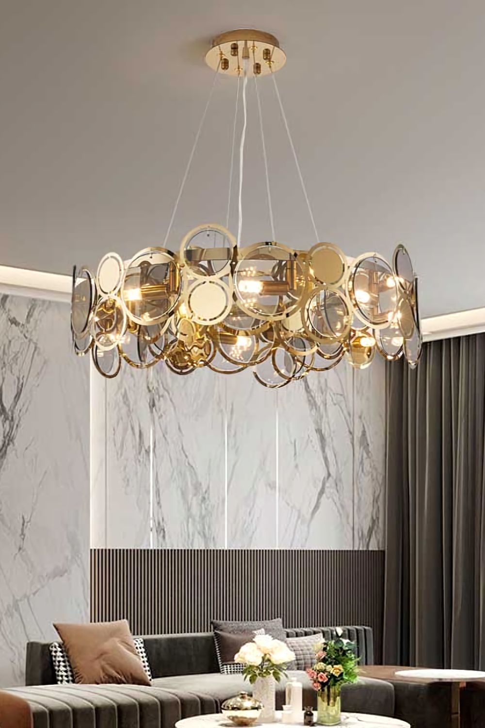Adrianna Glass Round Chandelier - vexalamps