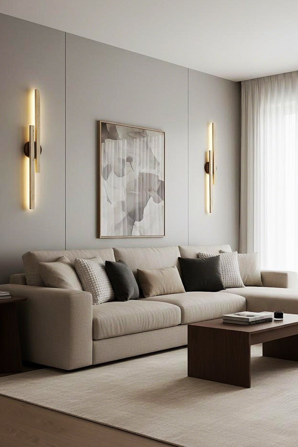 Aeris Travertine Wall Light - view 3 | vexalamps