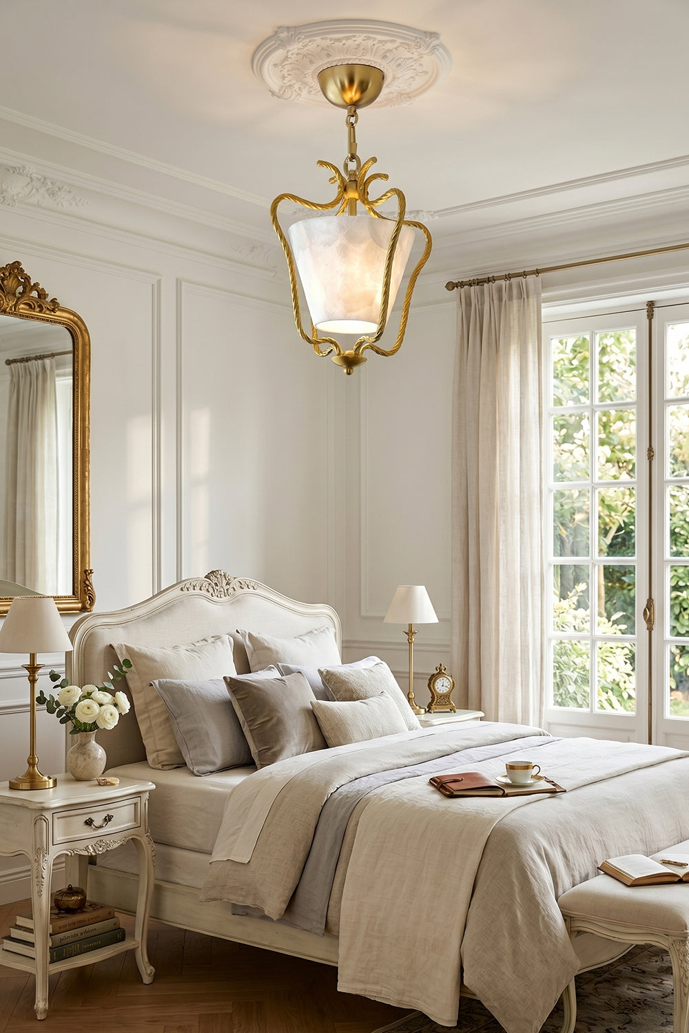 Aether Shell Gold Pendant Lamp for Bedroom | Samu  Lamp
