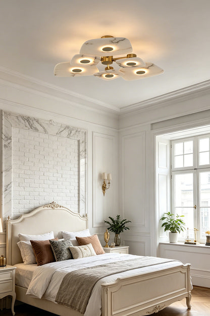 Alabaster Bloom Ceiling Light for Bedroom | Samu  Lamp