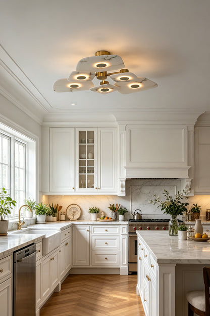 Alabaster Bloom Ceiling Light for Kitchen | Samu  Lamp