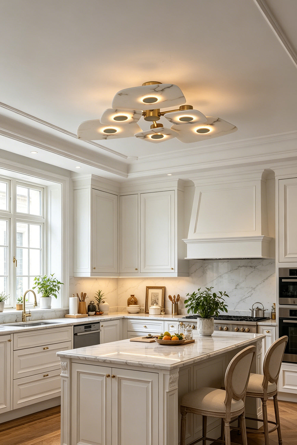 Alabaster Bloom Ceiling Light for Kitchen | Samu  Lamp