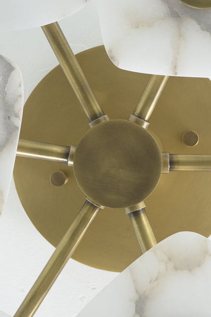 Alabaster Bloom Ceiling Light |Brass detail | Samu  Lamp