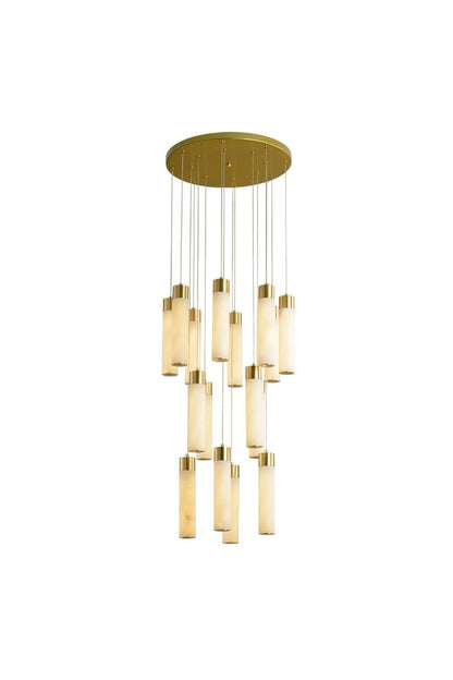 Alabaster Celestial Brass Cascade Chandelier | vexalamps
