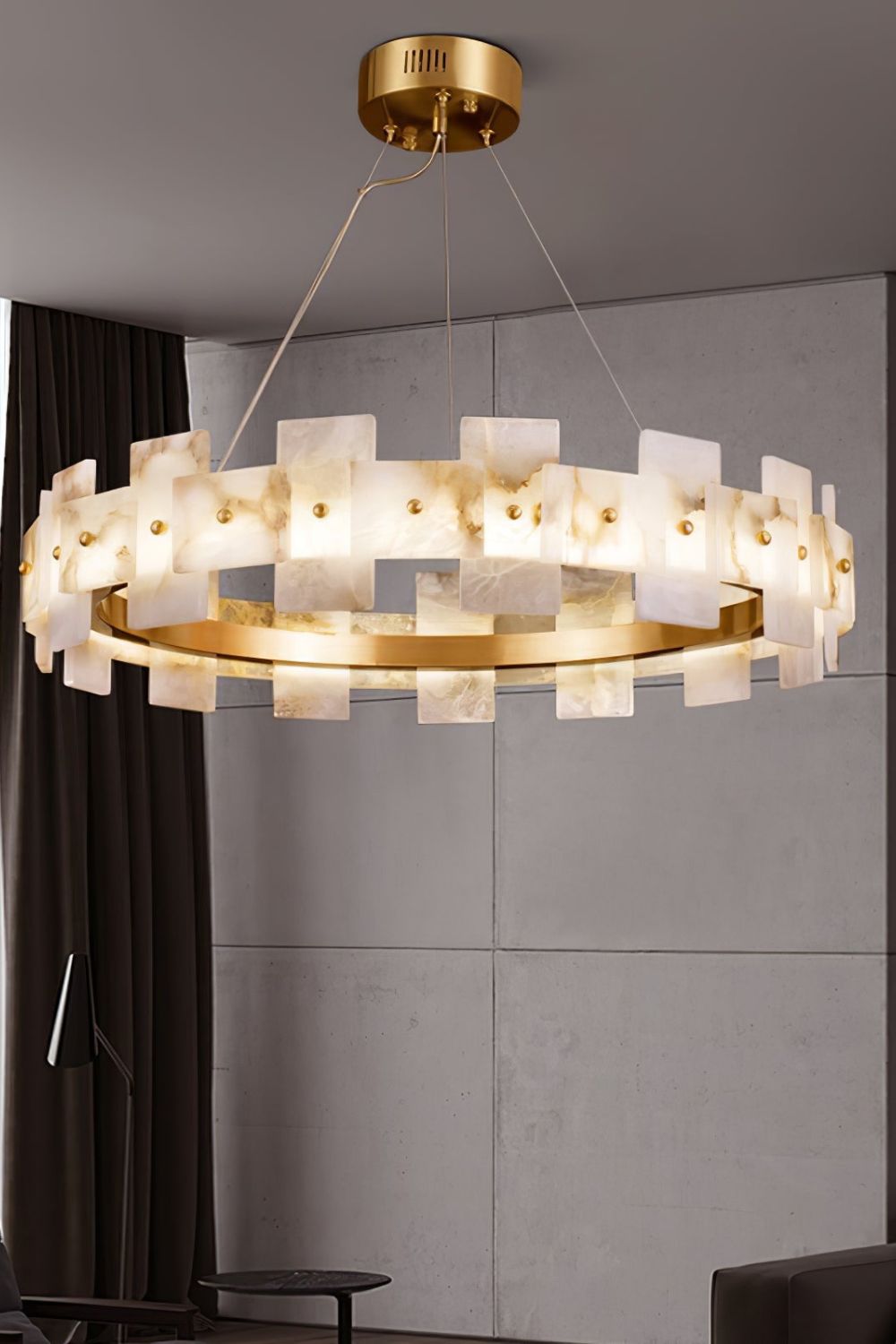 Alabaster Halo Chandelier - vexalamps