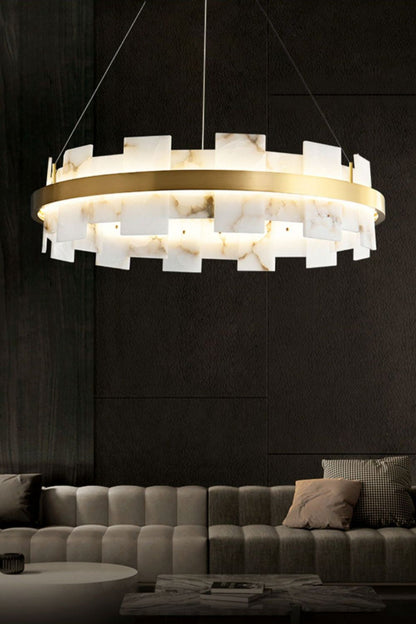 Alabaster Halo Chandelier - vexalamps