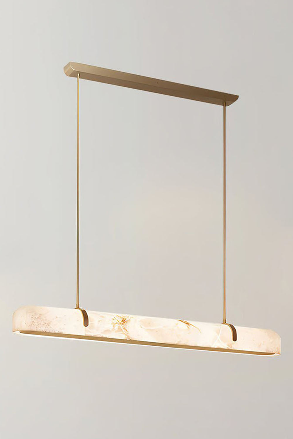 Alabaster Linear Brass Chandelier - view 6 | vexalamps