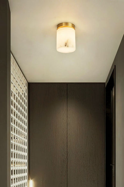 Alabaster Melange Brass Ceiling Light - view 2 | vexalamps