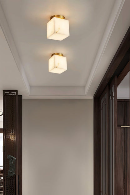 Alabaster Melange Brass Ceiling Light - view 5 | vexalamps
