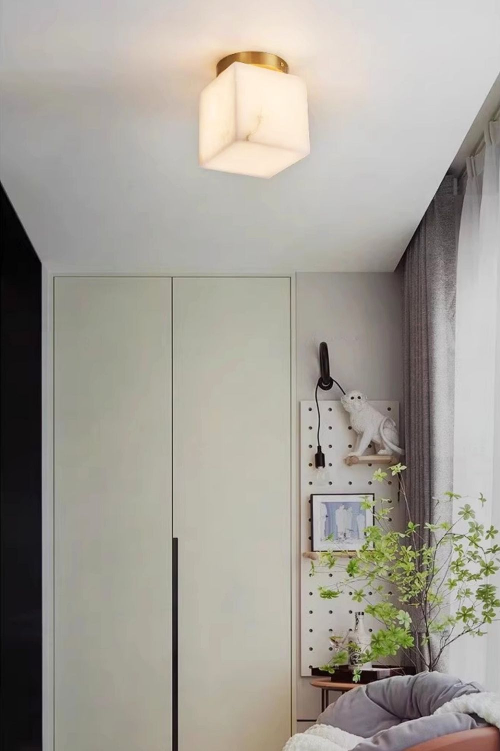 Alabaster Melange Brass Ceiling Light - view 9 | vexalamps