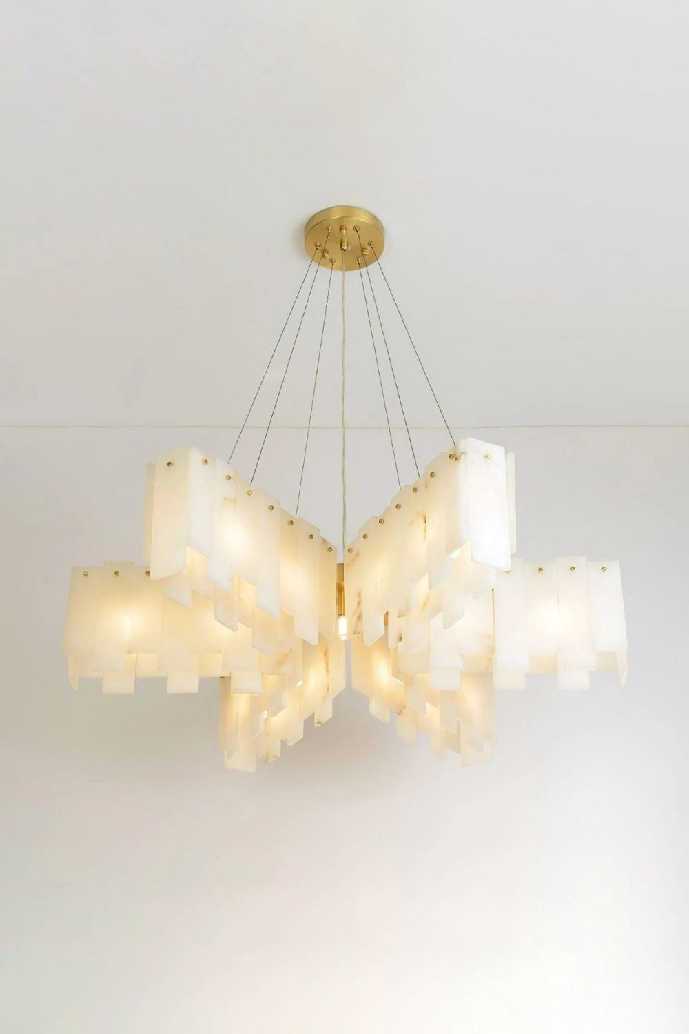Alabaster Modern Cascade Tiered Chandelier - view 10 | vexalamps