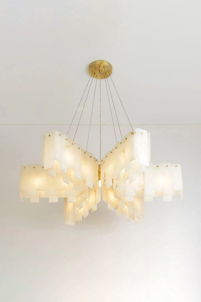Alabaster Modern Cascade Tiered Chandelier - view 10 | vexalamps