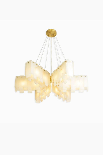 Alabaster Modern Cascade Tiered Chandelier - view 16 | vexalamps