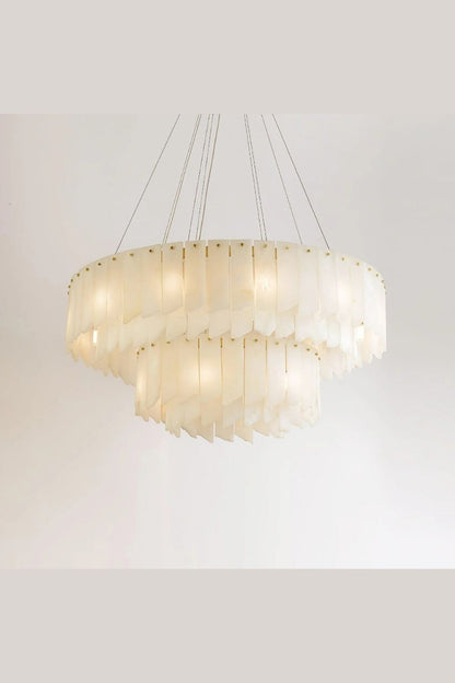 Alabaster Modern Cascade Tiered Chandelier - view 6 | vexalamps