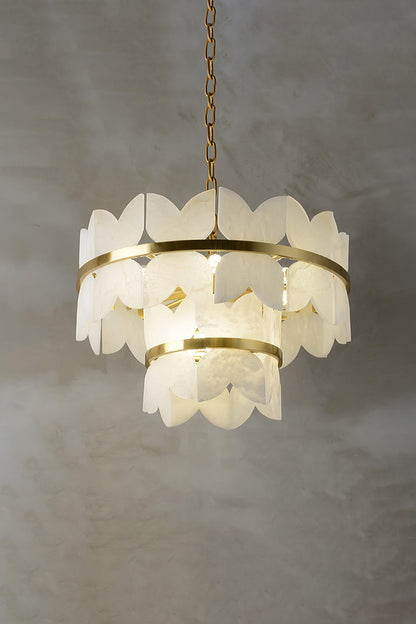 Alabaster Petal Tier Chandelier - view 7 | vexalamps