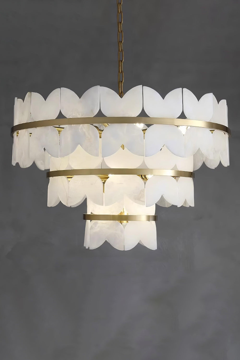Alabaster Petal Tier Chandelier - view 19 | vexalamps