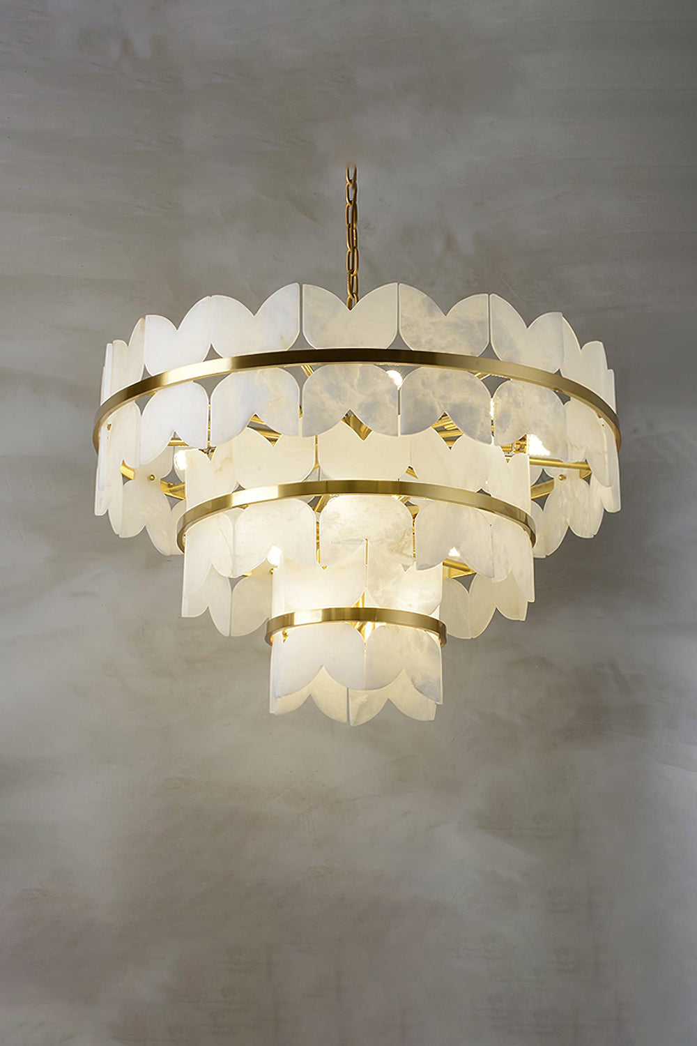 Alabaster Petal Tier Chandelier - view 15 | vexalamps
