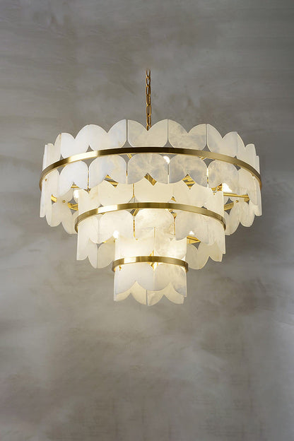Alabaster Petal Tier Chandelier - view 15 | vexalamps
