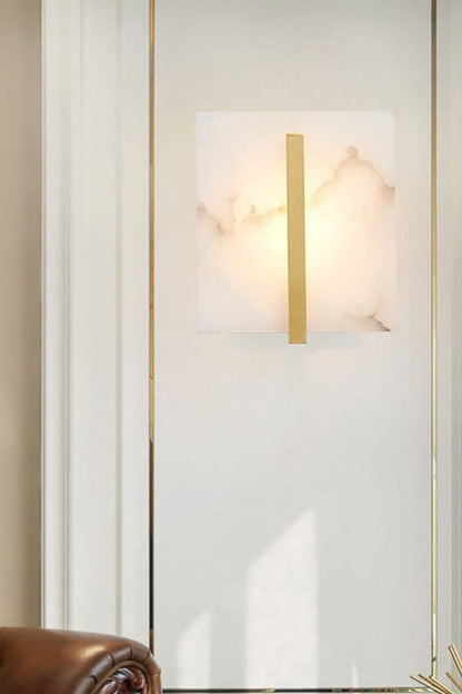Alabaster Square Wall Sconce - view 4 | vexalamps