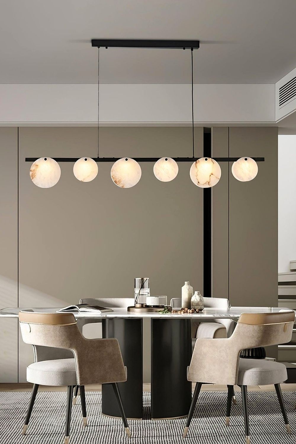 Alabaster Trinidad Dining Room Chandelier - view 8 | vexalamps