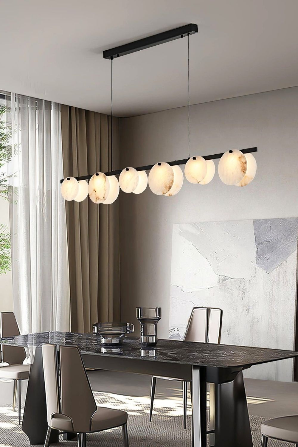 Alabaster Trinidad Dining Room Chandelier - view 4 | vexalamps